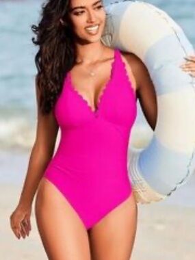 Kate Spade Hot Pink One-Piece Swimsuit S